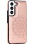 Kart Sahibi Çizilmeye Dayanıklı Pu Deri Kaplamalı Tpu Telefon Kılıfı Samsung Galaxy S22 Ultra 5g-Rose Gold Için Mandala Çiçek Kickstand Telefon Kapağı (Yurt Dışından) 4