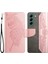 Kelebek Çiçeği Samsung Galaxy S22+5G Için Baskılı Kılıf, Pu Deri Cüzdan Stand Telefon Kapak Golü Altın (Yurt Dışından) 1