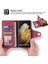 Samsung Galaxy S22 Ultra 5g 010 Anti-Fall 9 Kart Yuvaları Pu Deri Telefon Kılıfı Cüzdan Stand ve Bilek Kayışı Toka Kapağı Kapak-Kırmızı (Yurt Dışından) 3