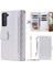 005 Samsung Galaxy S22+5G Için Stil, Çizgi Anti-Çizelge Zipper Cep Telefonu Kapak Rhombus Doku Pu Deri Cüzdan Kılıfı Strap-White ile (Yurt Dışından) 1