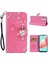 Baykuş Izi Rinestone Dekor Cüzdan Deri Kılıfı Samsung Galaxy A32 5G/M32 5g Stand Kabuk-Pembe (Yurt Dışından) 1