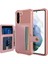 Samsung Galaxy S21 Fe Kickstand Pu Deri Kaplamalı Tpu Protector Kapağı Kart Tutucu Dahili Manyetik Sheet Pink (Yurt Dışından) 1