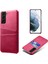 Samsung Galaxy S21 Fe-Rose Için Çift Kartlı Yuva Tasarımı ile Iyi Korumalı Pu Deri Kaplı Sert Pc Kasası (Yurt Dışından) 1