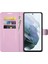 Cüzdan Tasarım Litchi Doku Deri Telefon Kılıfı Samsung Galaxy S21 Fe-Pink Stand ile Foli Flip Kapak (Yurt Dışından) 4