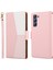 Litchi Doku Ekleme Flip Pu Deri Cüzdan Kılıfı Kapak Samsung Galaxy S21 Fe 5g-Pınk (Yurt Dışından) 1