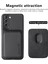 Samsung Galaxy S21 Fe 5g Cep Telefon Torbası Pu Deri Kapalı Tpu+Pvc Çıkarılabilir Kart Tutucu Karbon Fiber Doku Koruyucu Kapak Black (Yurt Dışından) 5