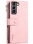 Samsung Galaxy S22+5G Çok Fonksiyonlu Fermuar Cep Cüzdanı Stand Kapağı Şok Geçirmez Telefon Kılıfı Bilek Kayış Pembe (Yurt Dışından) 3