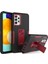 Samsung Galaxy A52 4G/5G/A52S 5g Kickstand Sabit Pc+Araba Montajı Metal Sac Black/wine Red ile Yumuşak Tpu Telefon Kılıfı (Yurt Dışından) 1
