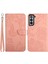 Samsung Galaxy S22+5G Kelebek Çiçeği Baskılı Cilt Touch Deri Kılıf Cüzdanı Stand Telefon Kabuğu El Strap-Pink (Yurt Dışından) 1