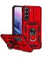 Samsung Galaxy S22+5G Slayt Kamera Koruyucusu Pc+Tpu Hibrid Kılıf Yüzüğü Kickstand Telefon Kapak-Kırmızı (Yurt Dışından) 1