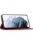 Samsung Galaxy S21 Fe 5g Için Izgara Ekleme Tasarım Deri Stand Kılıfı, Cüzdan Tarzı Foli Flip Telefon Kapağı Strap-Red ile (Yurt Dışından) 3