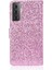 Işıltılı Toz Ekleme Cüzdan Standı Deri Telefon Kapağı Samsung Galaxy S21+5G-ROSE Altın (Yurt Dışından) 4