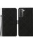 Samsung Galaxy S21 Fe-Black Için Kayış ile Baskılı Çiçek Mıknatıs Toka Deri Koruyucu Kılıf (Yurt Dışından) 1