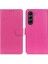 Samsung Galaxy S21 Fe-Rose Için Klasik Litchi Doku Pu Deri Cüzdan Telefon Stand Kılıfı (Yurt Dışından) 1