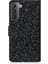 Cüzdan Standı Tasarımı Işıltılı Toz Ekleme Deri Kılıfı Samsung Galaxy S21 Fe-Black Için El Kayışı ile (Yurt Dışından) 2