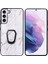 Şık Dokulu Desen Kickstand Tasarım Pu Deri Kaplamalı Tpu+Pc Hibrit Kılıf Kapağı Samsung Galaxy S22 5g-Karable Desen (Yurt Dışından) 1