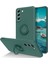 Samsung Galaxy S21 Fe 5g Dahili Metal Sac Parmak Yüzük Kickstand Tasarım Sıvı Silikon Telefon Kılıfı Koruyucu-Black Green (Yurt Dışından) 1