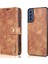 Samsung Galaxy S21 Fe Söndürülebilir 2'si Bölünmüş Deri Cüzdan Kılıfı Stand Folio Manyetik Telefon Kapak-Kahverengi (Yurt Dışından) 1