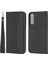 Dokuma Doku Ekleme Tam Koruma Önleyici Anti-Drop Otomatik Absorbed Cüzdan Tasarım Deri Kılıf Samsung Galaxy S21 Fe 5g-Black (Yurt Dışından) 1