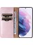 Samsung Galaxy S21 Fe 5g Baskılı Desen Güçlü Manyetik Kapanma Telefon Kılıfı Şok Geçirmez Flip Pu Deri Cüzdan Stand Kapağı El Strap-Rose Altın (Yurt Dışından) 4