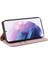 Samsung Galaxy S21 Fe 5g Baskılı Desen Güçlü Manyetik Kapanma Telefon Kılıfı Şok Geçirmez Flip Pu Deri Cüzdan Stand Kapağı El Strap-Rose Altın (Yurt Dışından) 5