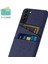 Samsung Galaxy S22 Için 5g Akıllı Telefon Kılıfı Kumaş Dokusu Çok Fonksiyonlu Çift Kart Yuvaları Bez+Pc Telefon Geri Kapak Blue (Yurt Dışından) 2