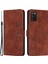 Samsung Galaxy A02S (164.2X75.9X9.1MM) Cilt Dokunuşlu Pu Deri Desresip Heart Yolca Telefon Kılıf Deri Touch Stand Cüzdan Flip Folio Cover-Brown (Yurt Dışından) 1
