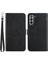 Samsung Galaxy S21 Fe 5G/S21 Fan Edition Pu Deri Deri Manyetik Kelebek Çiçek Desen Baskılı Kasa Cilt Touch Hissed Hissedilmiş Kitaplık Cüzdan Stand Flip Kapak Strap-Black (Yurt Dışından) 1