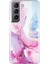Samsung Galaxy S22+5G Mermer Desen Tpu Telefon Geri Kapak Imd Işlem Koruyucu Vaka Pembe/mavi (Yurt Dışından) 1