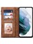 Samsung Galaxy S22 5g Çok Fonksiyonlu Fermuar Cep Cüzdanı Stand Telefon Kapak Kılıfı Bilek Kayış-Brown (Yurt Dışından) 3