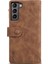 Samsung Galaxy S22 5g Çok Fonksiyonlu Fermuar Cep Cüzdanı Stand Telefon Kapak Kılıfı Bilek Kayış-Brown (Yurt Dışından) 4
