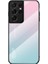 Samsung Galaxy S21 Ultra 5g-Pink/mavi Için Tpu Çerçeve Renk Gradyan Temsilli Cam Cep Telefonu Kılıfı (Yurt Dışından) 1