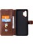 Samsung Galaxy A32 5G/M32 5g-Brown Için Klasik Dokulu Cüzdan Stand Flip Deri Telefon Kılıfı (Yurt Dışından) 4