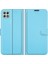 Folio Flip Litchi Cilt Damla Damalı Deri Deri Cüzdan Tasarım Samsung Galaxy A22 5g (Ab Versiyonu) -Blue Için (Yurt Dışından) 1