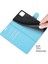 Folio Flip Litchi Cilt Damla Damalı Deri Deri Cüzdan Tasarım Samsung Galaxy A22 5g (Ab Versiyonu) -Blue Için (Yurt Dışından) 5