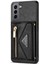 Samsung Galaxy S22+5G Kasa Için, Pu Derisi Kaplamalı Tpu Kickstand Kapak Kart Yuvaları Tutucu ve Kayış Black (Yurt Dışından) 3