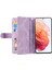 9 Kart Yuvaları Pu Deri+Tpu Katlanabilir Stand Cüzdan Telefon Kılıfı Kapak Samsung Galaxy S22+5G-PURPLE Için Fermuar Cepi (Yurt Dışından) 5