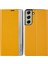 Samsung Galaxy S21 Fe 5g Pu Deri Stand Otomatik Emilim Anti-Drop Elektrografa Telefon Kapağını Sarı Sarı (Yurt Dışından) 1