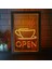 Kırmızı ve Sarı 17X23 cm Açık Kahve Fincanı Kafe Bistro Mağaza Çift Renkli LED Neon Burcu Fotoğraf Çerçevesi Yaratıcı Masa Lambası Yatak Odası Masası Ahşap 3D Gece Lambası (Yurt Dışından) 1