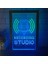 Yeşil ve Mavi 17X23 cm Kayıt Stüdyosu Mikrofon Canlı Çift Renkli LED Neon Burcu Fotoğraf Çerçevesi Yaratıcı Masa Lambası Yatak Odası Masası Ahşap 3D Gece Lambası (Yurt Dışından) 1