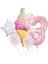 Pink3 Donut Dondurma Alüminyum Folyo Beş Köşeli Yıldız Balon Bebek Duş Doğum Günü Mutlu Parti Şeker Dekorasyon Tatlı Numarası Ss2 (Yurt Dışından) 1