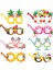 8 Adet Kek Toppers 8 Adet Hawaii Parti Gözlükleri Fotoğraf Dekorasyon Sahne Flamingo Parti Ananas Gözlük Yaz Plaj Partisi Komik Makaleler (Yurt Dışından) 2