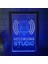 Beyaz ve Mavi 17X23CM Kayıt Stüdyosu Mikrofon Canlı Çift Renkli LED Neon Burcu Fotoğraf Çerçevesi Yaratıcı Masa Lambası Yatak Odası Masası Ahşap 3D Gece Lambası (Yurt Dışından) 1