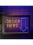 Mavi ve Sarı 23X17 cm Buradan Sipariş Verin Kasiyer Dükkanı Çift Renkli LED Neon Burcu Fotoğraf Çerçevesi Yaratıcı Masa Lambası Yatak Odası Masası Ahşap 3D Gece Lambası (Yurt Dışından) 1