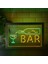 Yeşil ve Sarı 23X17 cm Bar Şişe Cam Ekran Açık Çift Renkli LED Neon Burcu Fotoğraf Çerçevesi Yaratıcı Masa Lambası Yatak Odası Masası Ahşap 3D Gece Lambası (Yurt Dışından) 1