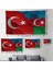 Türkiye Azerbaycan Bayrak Desenli Dekoratif Kanvas Duvar ÖRTÜSÜ-HALISI-6516 3
