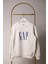 Beyaz Gap Baskılı Unisex Yetişkin Sweatshirt 1