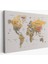 Detaylı Dünya Haritası Dekoratif Renkli Zeminli Kanvas Tablo 1676 2