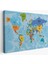 Dünya Haritası Ülke Başkentli Okyanuslu ve Dekoratif Kanvas Tablo 2261 2