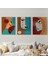 Yaratıcı Soyut Geometrik 3'lü Portre Seti Kanvas Duvar Tablosu-Ad-4 1